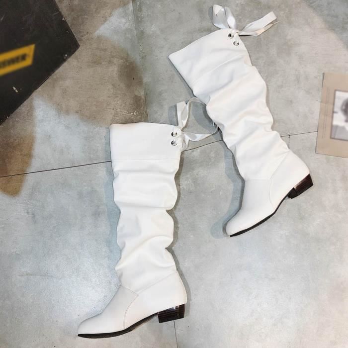 Botte online blanche plate