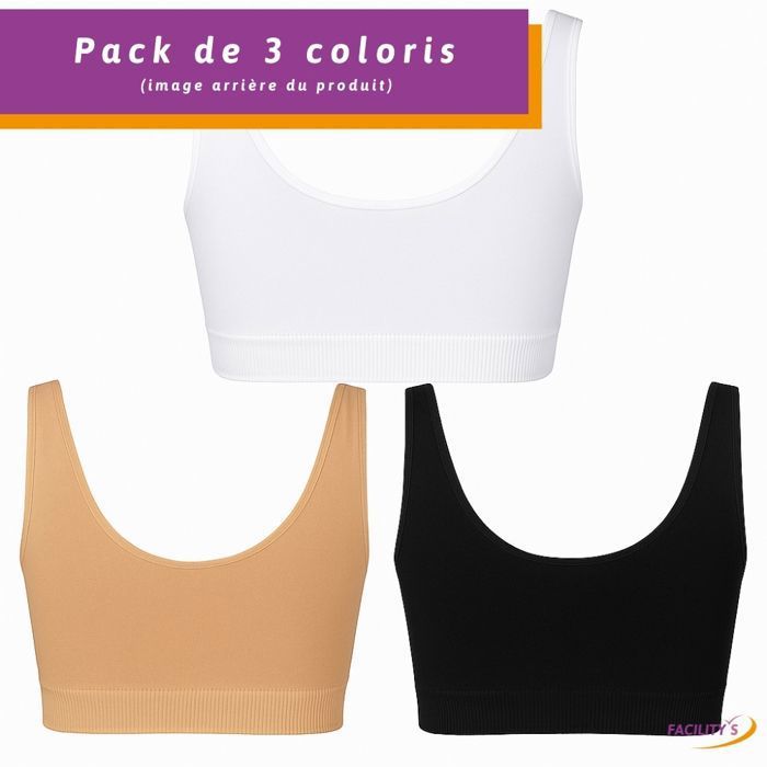 Lot De 3 Soutiens-Gorge Femme Sans Armatures - Gros Seins, Maintien Fort, Confort Quotidien Et Sport