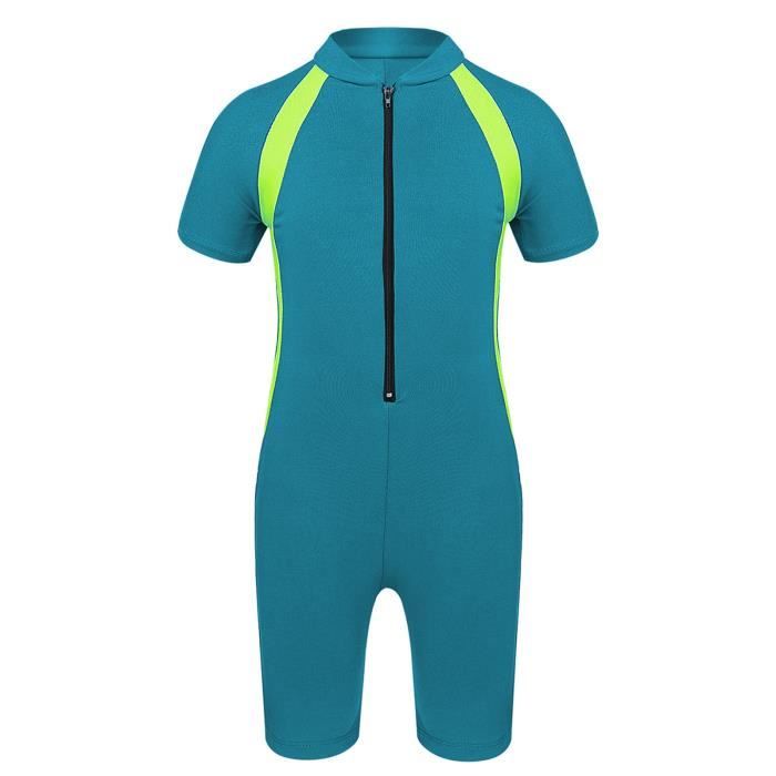 Maillot De Bain Bébé Garçon Anti-UV50+ Avec Capuche - Manches Courtes Protection Solaire