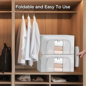 Boîte De Rangement Pliable 51L Avec Couvercle En Bois - Mallette Polyvalente Pour Maison, Camping, Voiture - Table Pliante Et Bac De Stockage Nomade