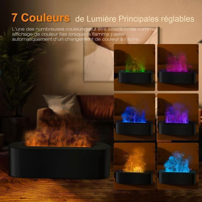 Diffuseur D'huiles Essentielles KBAYDO 0,5L Avec LED 7 Couleurs - Télécommande, USB, 4 Réglages