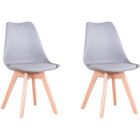 BenyLed Lot de 2 Chaises de Salle à Manger Scandinaves, Siège Cuisine Plastique Similicuir, Gris