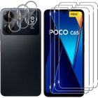 RASENA Verre Trempé pour Xiaomi Redmi 13C 4G/Xiaomi POCO C65, 3+3 Pièces Protection écran+Caméra Arrière Protecteur Protecteurs d'écran