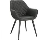 WOLTU Chaise de Salle à Manger Moderne,Chaise de Cuisine en Similicuir et métal,Anthracite