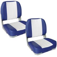 pro.tec 2x sièges marins (bleu - blanc) en pack économique - en cuir synthétique imperméable - siège de pilotage - imperméable - ...
