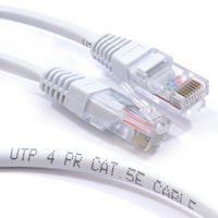 Blanc Réseau Ethernet RJ45 CAT5e CCA UTP Patch 26AWG câble Cordon  5 m