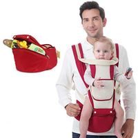 Porte-bébé ergonomiqueavec Siège de Hanche Multi Positions pour Bébés Ergonomique Cadeau Noël Naissance(Rouge)