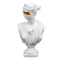 Statue Buste Femme Masque Doré Hauteur 31,5 cm