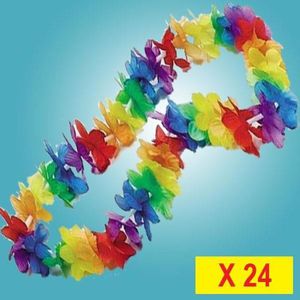 Lot De 100 Colliers Hawaïens Fleurs Artificielles - Idéal Fêtes Et Luau