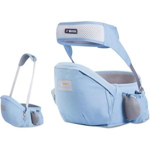 PORTE BÉBÉ Porte-bébé ventral ergonomique Ecent - Siège de hanche avec ceinture de sécurité - Bleu clair