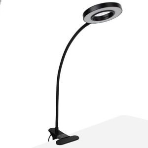 Lampe De Bureau Led Puissante Flexible Secteur Avec Pince, Lampe De Bureau  Led Rechargeable Par USB Dimmable Noire Industriell[233] - Cdiscount Maison