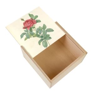 Boîte cadeau Boite Coffret en Bois - Rose Planche Illustration 