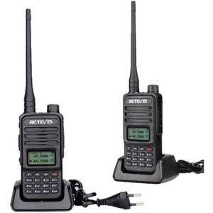 Retevis - 4 talkie walkie longue portée 16 canaux noir - Talkies Walkies -  Rue du Commerce