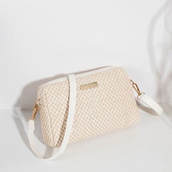Petit Sac En Paille Avec Pompons Pour Femme – Pochette Téléphone, Bandoulière Réglable, Idéal été Et Plage - 4