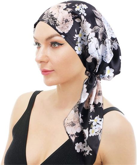 Turban Femme Chimio Hijab à Enfiler Bandana Cheveux Simili Soie - Style Pirate