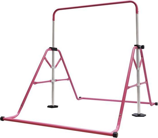 Barre De Gymnastique Pliable Et Réglable Pour Enfants 3-8 Ans - 5 Hauteurs, Charge 100 Kg - Entraînement à La Maison, Bleu