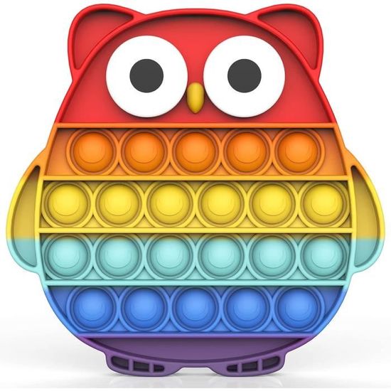 Lot De 4 Jouets Sensoriels Pop Fidget En Silicone – Formes Fusée, Voiture, Ours, Glace – Dégradé Arc-en-ciel