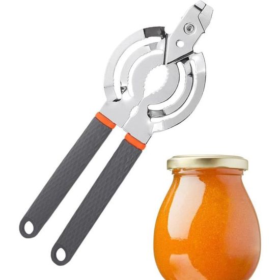 Ouvre-boîte Manuel Sécurisé - En Acier Inoxydable, Protège Les Mains, Longueur 20,5 Cm