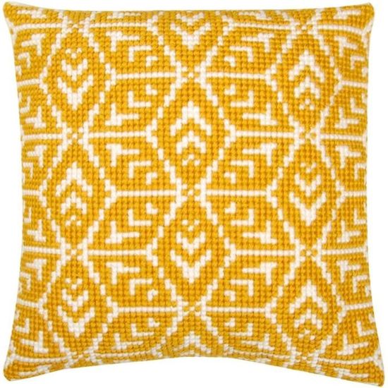 Kit Point De Croix Coussin 11CT – Motif « Deux Poussins », Taie Imprimée 45x45 Cm, Fils Et Accessoires Inclus, DIY Adulte