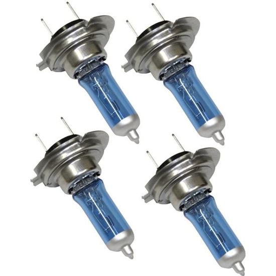 Lot de 4 Ampoules H7 12V 55W à effet Xénon 5500K