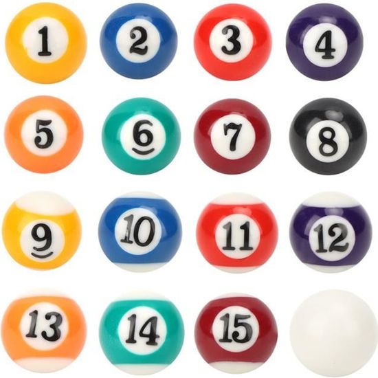 Set De Boules De Billard Rouge Et Jaune - 8 Boules 2" + Boule Blanche 1 7/8" - Standard UK