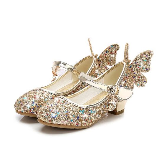 Elecenty Sandales Ceremonie Fille, Chaussure à Talon Enfant Ballerine