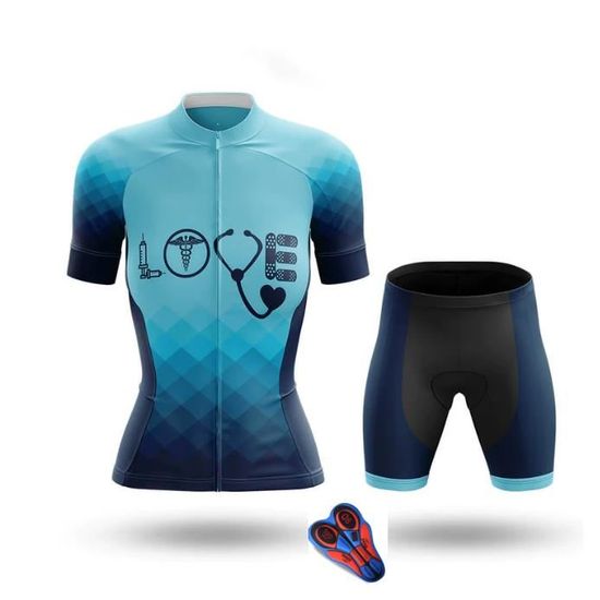Tenue Cycliste Homme Fenovel – Maillot Manches Courtes + Cuissard Rembourré Gel 19D, Pour Entraînement & Compétition