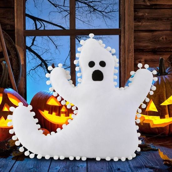 Housses De Coussin Halloween 45x45 Cm - Motif Fantômes En Coton - 2 Pièces - Déco Amusante & Festive
