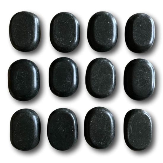 Lot De 14 Pierres De Massage En Basalte - Pierres Chaudes Noires - Pour Spa Ou Usage Maison