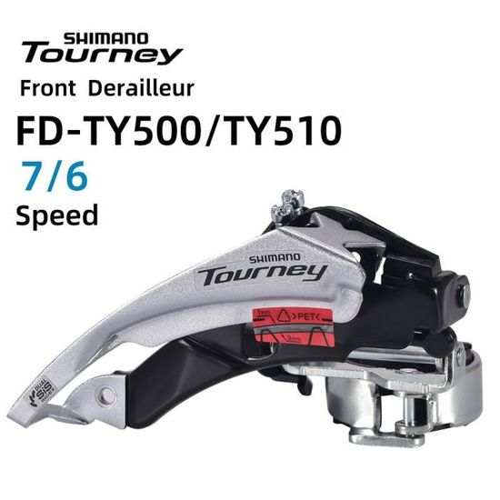 Dérailleur Avant Shimano Tourney FD-TY500 6/7 Vitesses | Top Swing 34,9mm | Compatible Double Plateaux 42D