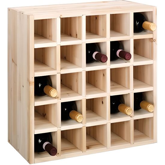 Étagère à Casiers En Pin Naturel - 52 X 3,5 X 46 Cm, 51 Compartiments, Idéale Pour Collections Ou Rangement - 9