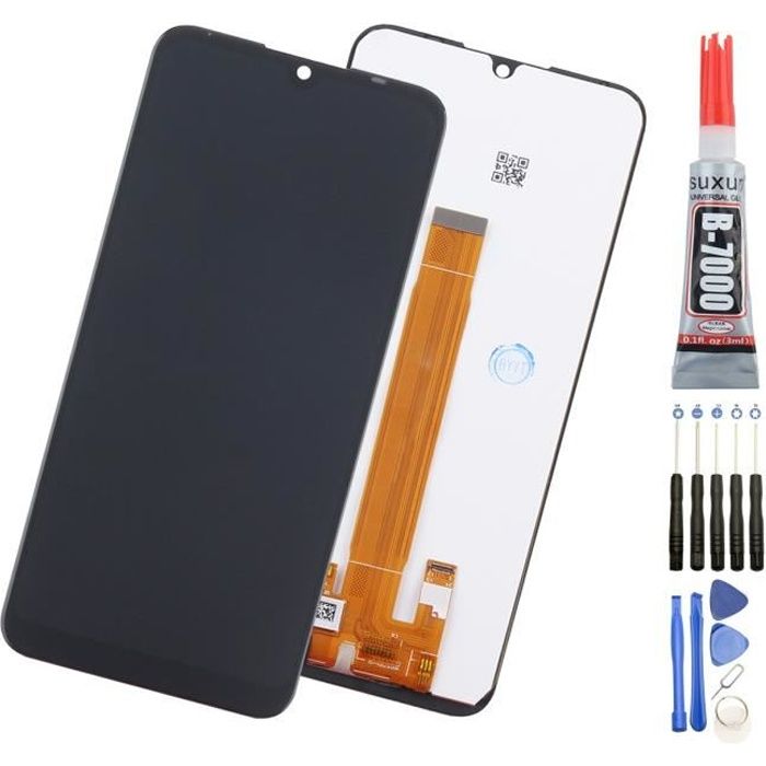 Écran LCD Wiko View 3 Lite + Écran tactile complet Noir Taille 6.09'' + Kit outils + Colle B7000 + Adhésif 3M