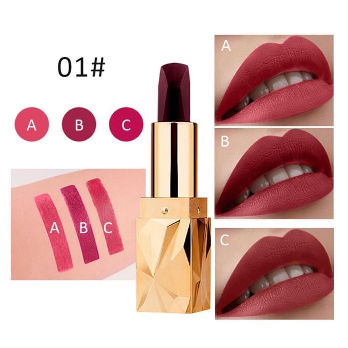 Beauté Bright Crystal Lipstick Trois Visages Trois couleurs de maquillage Baume à lèvres napoulen1736