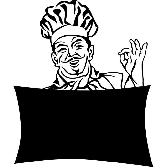Stickers ardoise chef cuisine Ref: ARD-027 57x68 cm