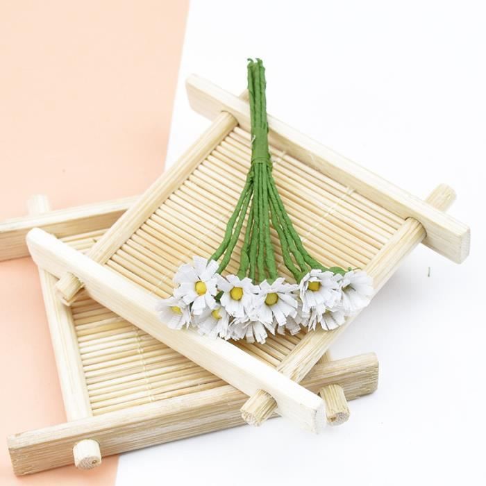 MINI guirlande de fleurs décoratives 10 pièces, Couronne de fleurs en soie, bricolage, bonbonnière, accessoires pour - white