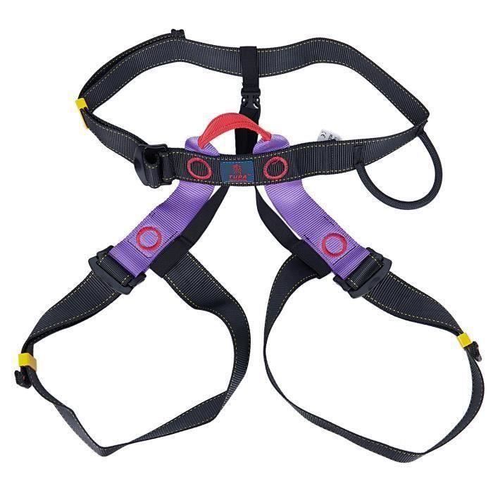 TUPA Harnais Ceinture de Securite Baudrier Escalade Descente en Rappel-Taille Unique,noir+violet An14558