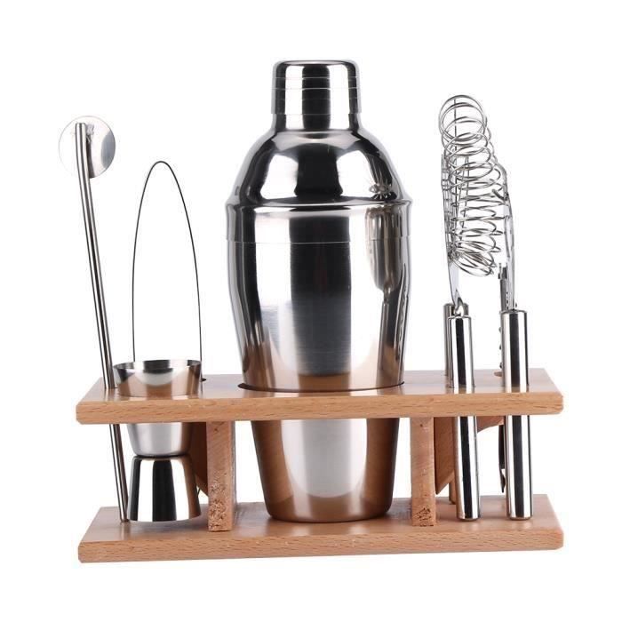 1 Set Mitigeur de cocktail 8pcs Outils de cocktails en acier inoxydable pour cuisine, bar, restaurant (550ML)