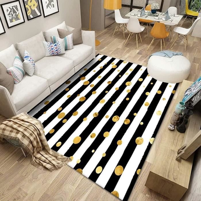 COUSSIN DE SOL que Moderne Minimaliste Reacutetro Tapis De Sol Rayeacute Noir Et Blanc Canapeacute Table Basse Tapis Antideacute751