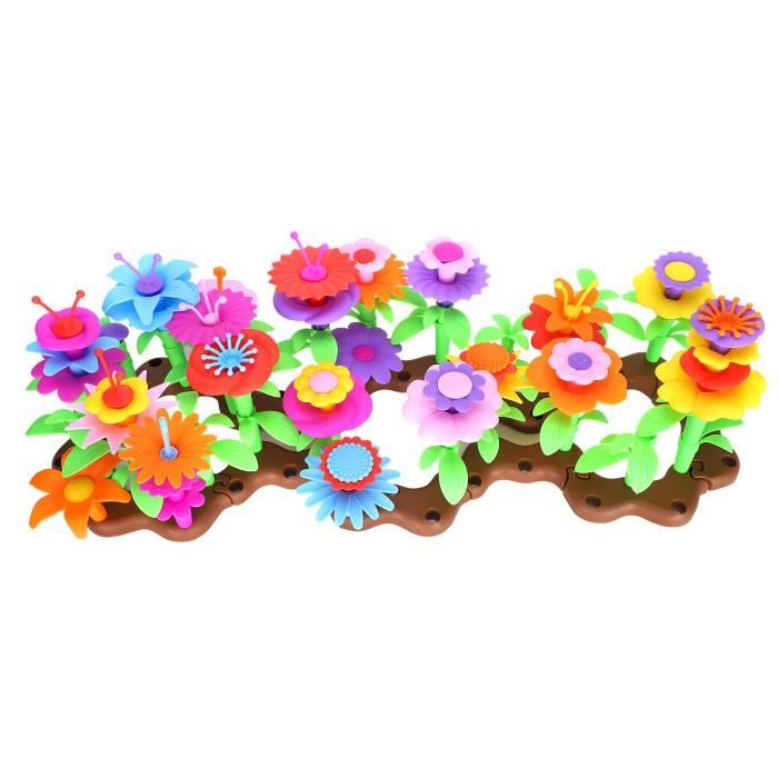 Tbest Blocs de construction éducatifs Jouets de Construction de Jardin de Fleurs Assemblage Éducatif Enfants Blocs de Construction