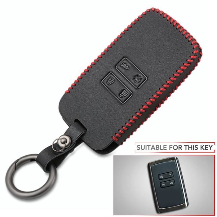 Coque clé,Porte clés de voiture en cuir porte clés Holde pour Renault Duster Clio DACIA Twingo Logan Sandero Modus Megane - Type B