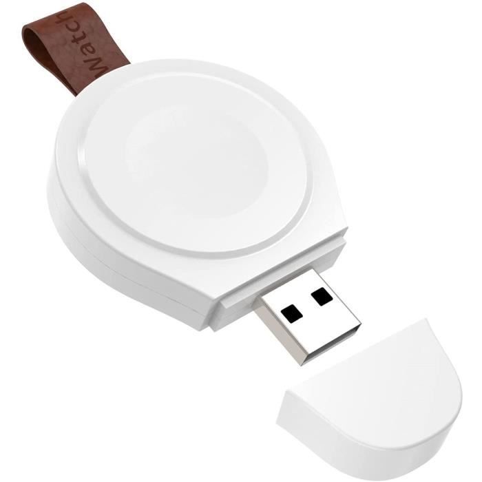 Leytn® Chargeur sans fil pour Apple Watch Chargeur Magnétique compatible avec Apple Watch Series 7 6 SE 5 4 3 2 1 - blanc