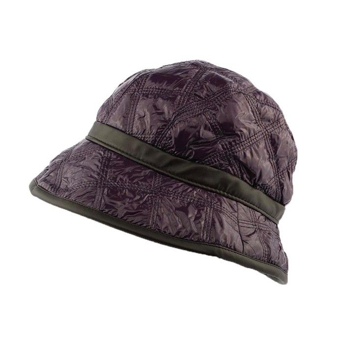 Chapeau de Pluie femme Violet par Nyls Création modèle Eleo - Cloche automne hiver en tissu matelassé coloris tendance