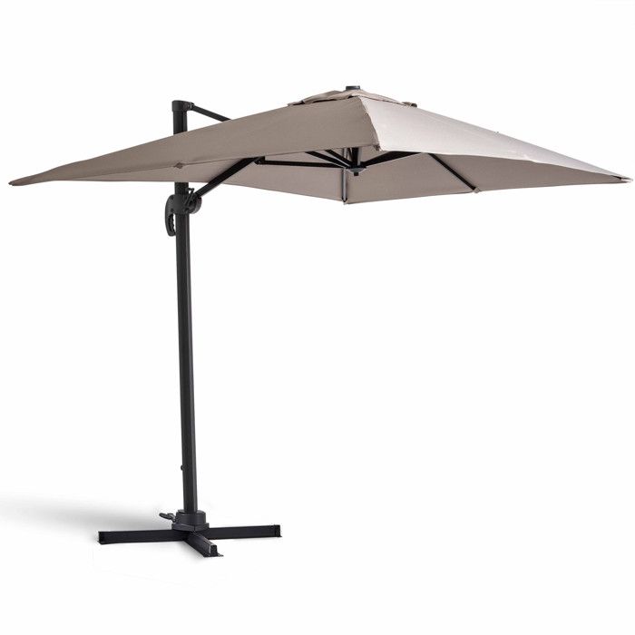 Parasol déporté rotatif, structure en aluminium, 2x3m modèle Amalya Beige