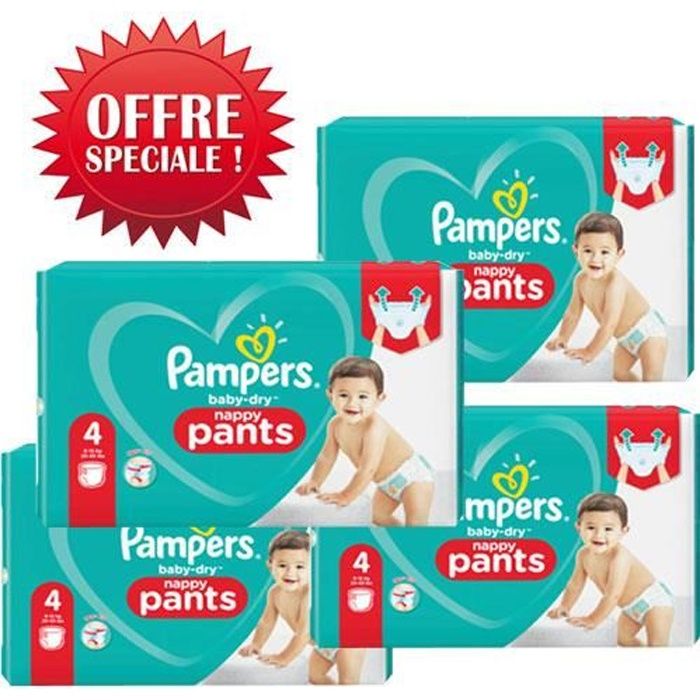 368 x couches bébé Pampers - Taille 4 baby dry pants