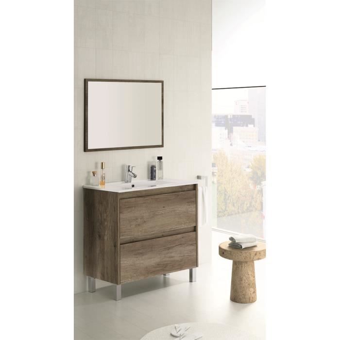 Meuble sous lavabo avec 2 tiroirs NORDIK, 80 x 80 x 45 cm