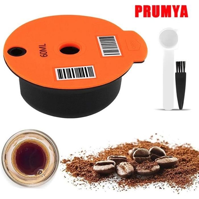 PRUMYA Réutilisable PP Café Capsule Pod 60ml Filtre à café avec Slicone Convient pour machine à café Bosch Tassimo