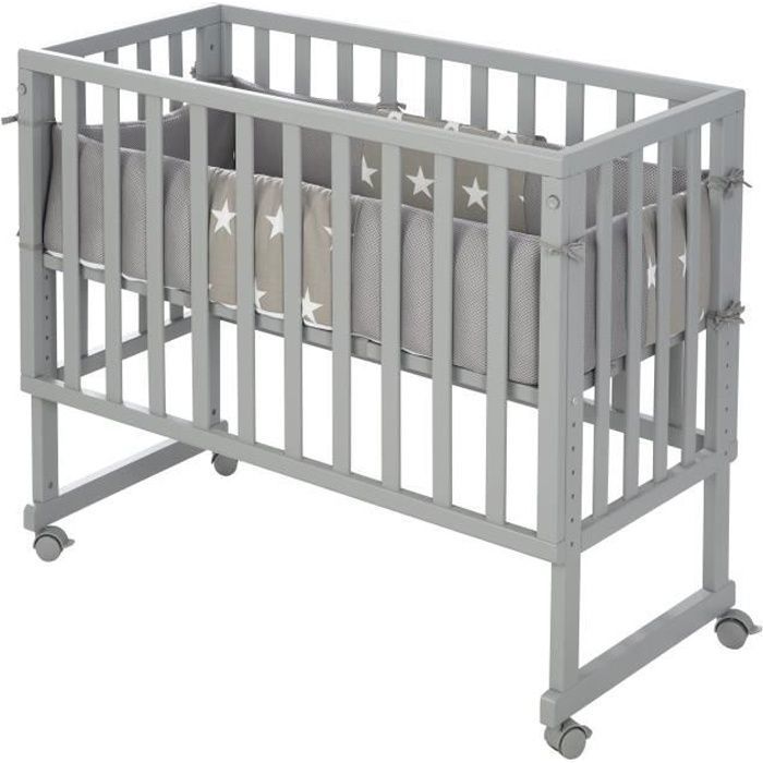 ROBA Berceau cododo -safe asleep®- 2 en 1 avec tour de lit -Little Stars-, matelas et barrière inclus