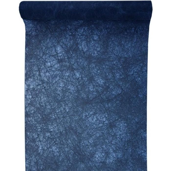 Chemin de table fanon Bleu marine 30 cm x 5 m