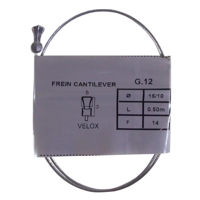 Câble de frein VELOX vélo vintage CANTILEVER acier 0.5 m 1.5 mm embout