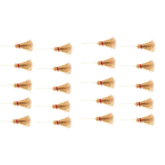 20 pcs Mini Balai Décorations Creative Portable Exquis avec Corde JEU D'ASSEMBLAGE - JEU DE CONSTRUCTION - JEU DE MANIPULATION